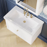 Aquarius Bathrooms Wall Mounted Vanity Unit Aquarius Leighton 800mm Wall Mounted One Drawer Vanity Unit with Basin