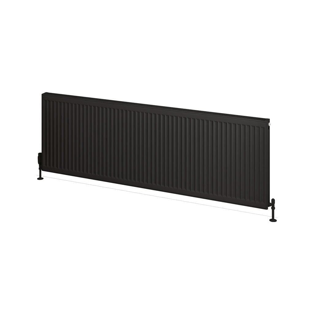 Aquarius Bathrooms Type 21 Aquarius Type 21 Compact Panel Radiator In Matt Black