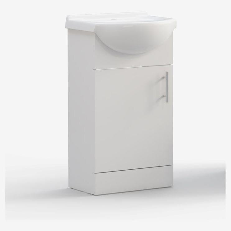 Aquarius Bathrooms Bathroom Suite Aquarius View 450mm Vanity Unit with Basin and Close Coupled Toilet Set in White