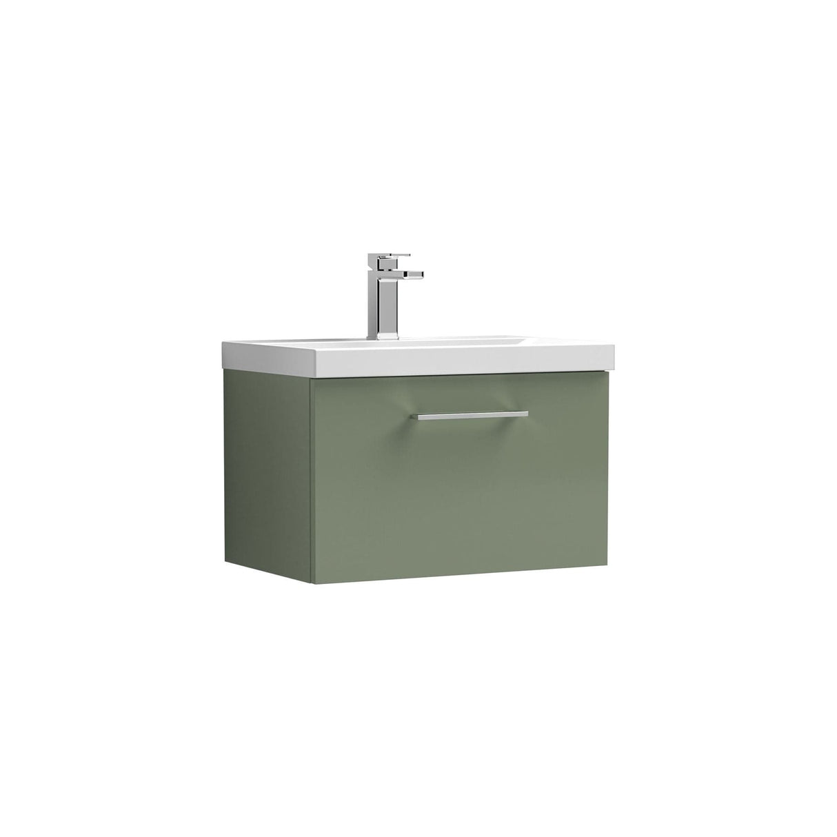 Aquarius Wall Mounted Vanity Unit Aquarius Brisbane 600mm Wall Hung 1 Drawer Vanity Unit with 1 Tap Hole Mid Edge Basin