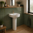Aquarius Bathrooms Pedestal Basin Full Pedestal Aquarius Emma 550mm 1 Tap Hole Basin with Pedestal
