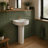 Aquarius Bathrooms Pedestal Basin Full Pedestal Aquarius Emma 550mm 1 Tap Hole Basin with Pedestal