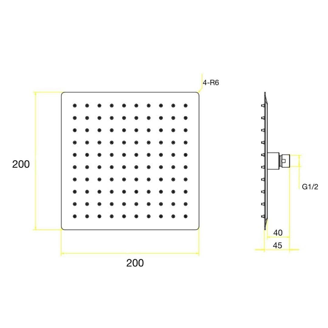 Aquarius Bathrooms Fixed Shower Head Aquarius Modern Square Over Head Shower Head