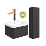 Aquarius Vanity Unit Matt Black / Brushed Brass Aquarius Sophie 605mm Vanity Unit and Tall Boy Set with Finishes