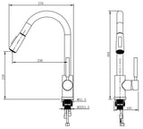 Aquarius TrueCook Series 93 Single Lever Pull Out Kitchen Mixer Tap