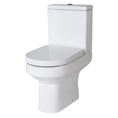 Aquarius Bathrooms Close Coupled Toilet Aquarius Solace Semi Flush to Wall Close Coupled Toilet with Soft Close Quick Release Seat