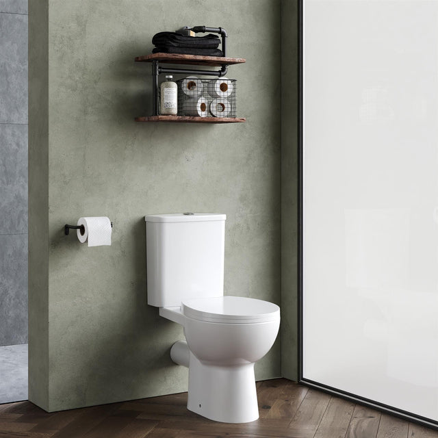 Aquarius Bathrooms Close Coupled Toilet Aquarius Sydney Rimless Open Back Close Coupled Toilet with Soft Close Seat