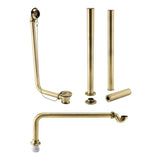 Aquarius Bathrooms Exposed Bath Waste Brushed Brass Aquarius FT Exposed Bath Plug and Chain Waste with Pipe Shrouds