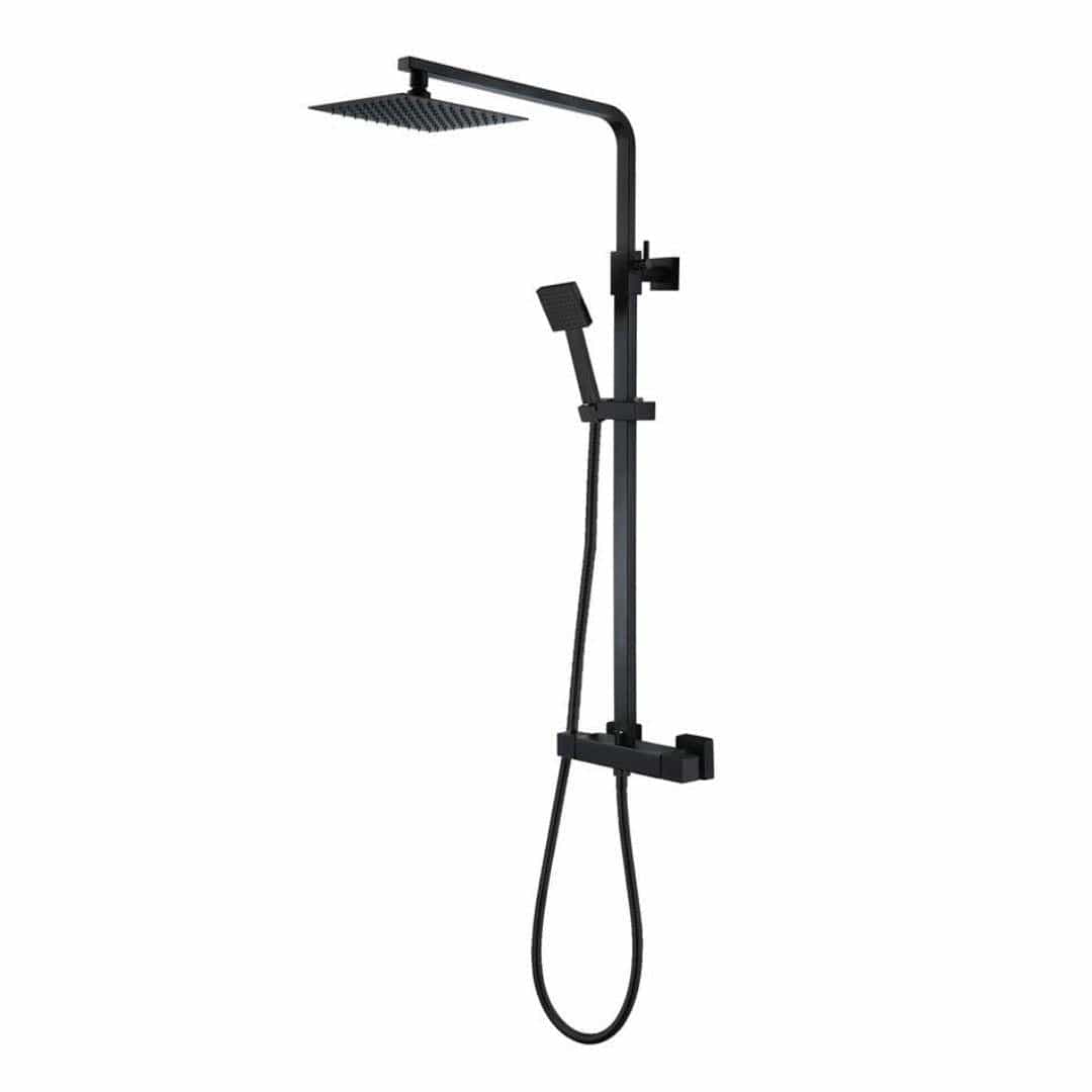 Aquarius Bathrooms Bar Shower Kit Aquarius RainLux Eco Square Adjustable Exposed Bar Shower System