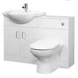 Aquarius Floor Standing Vanity Unit Aquarius Canberra 1050mm 2 Door Floor Standing Vanity Unit and Back to Wall WC Unit Combination with 1 Tap Hole Round Basin