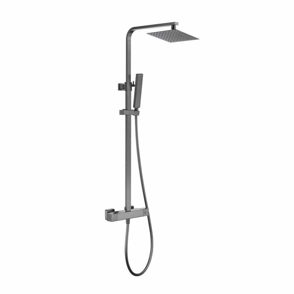 Aquarius Bathrooms Exposed Shower Set Aquarius RainLux Cool Touch Adjustable Square Exposed Shower Valve and Kit