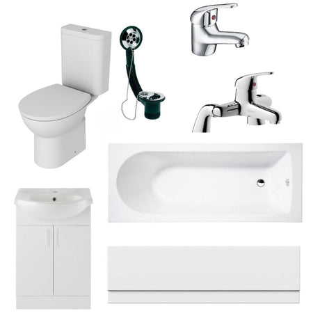 Aquarius Bathrooms Complete Bathroom Suite Aquarius Urbano Complete Vanity Bath Suite (with 1700mm Single Ended Bath)
