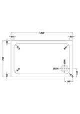 Aquarius Bathrooms Rectangle Shower Tray 1200x700mm Aquarius Urbano Rectangular 45mm Stone Resin Shower Tray in White