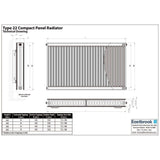 Aquarius Type 22 Compact Panel Radiator in Gloss White