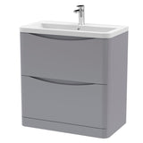Aquarius Bathrooms Floor Standing Vanity Unit Aquarius Seren 800mm Floor Standing Two Drawer Vanity Unit with Basin