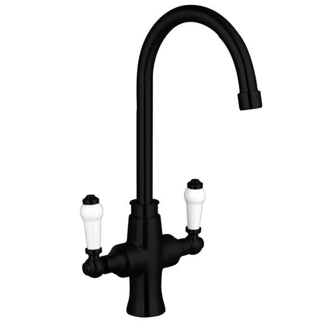 Aquarius Bathrooms Kitchen Tap Aquarius TrueCook Series 2 Black Two Handle Kitchen Mixer AQTK002K