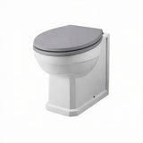 Aquarius Bathrooms Back to Wall Toilet Grey Wooden Aquarius Harewood Traditional Back To Wall Toilet with Soft Close Seat