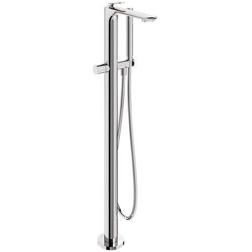 Aquarius Bathrooms Freestanding Bath Filler Chrome Aqaurius Huck Floor Standing Bath Shower Mixer with Shower Kit