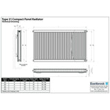 Aquarius Type 21 Compact Panel Radiator In Gloss White