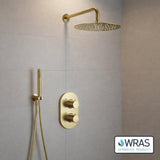 Aquarius Bathrooms Concealed Shower Set Aquarius RainLux Round 2 Outlet Shower Set with Shower Head and Single Function Handset