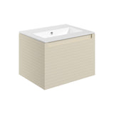 Aquarius Bathrooms Wall Mounted Vanity Unit Matt Cotton / 0 Tap Hole Thin Edge Ceramic Basin Aquarius Contour 615mm Wall Mounted One Drawer Vanity Unit with Basin