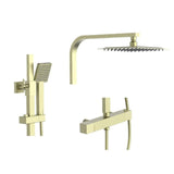 Aquarius Bathrooms Bar Shower Kit Aquarius RainLux Eco Square Adjustable Exposed Bar Shower System