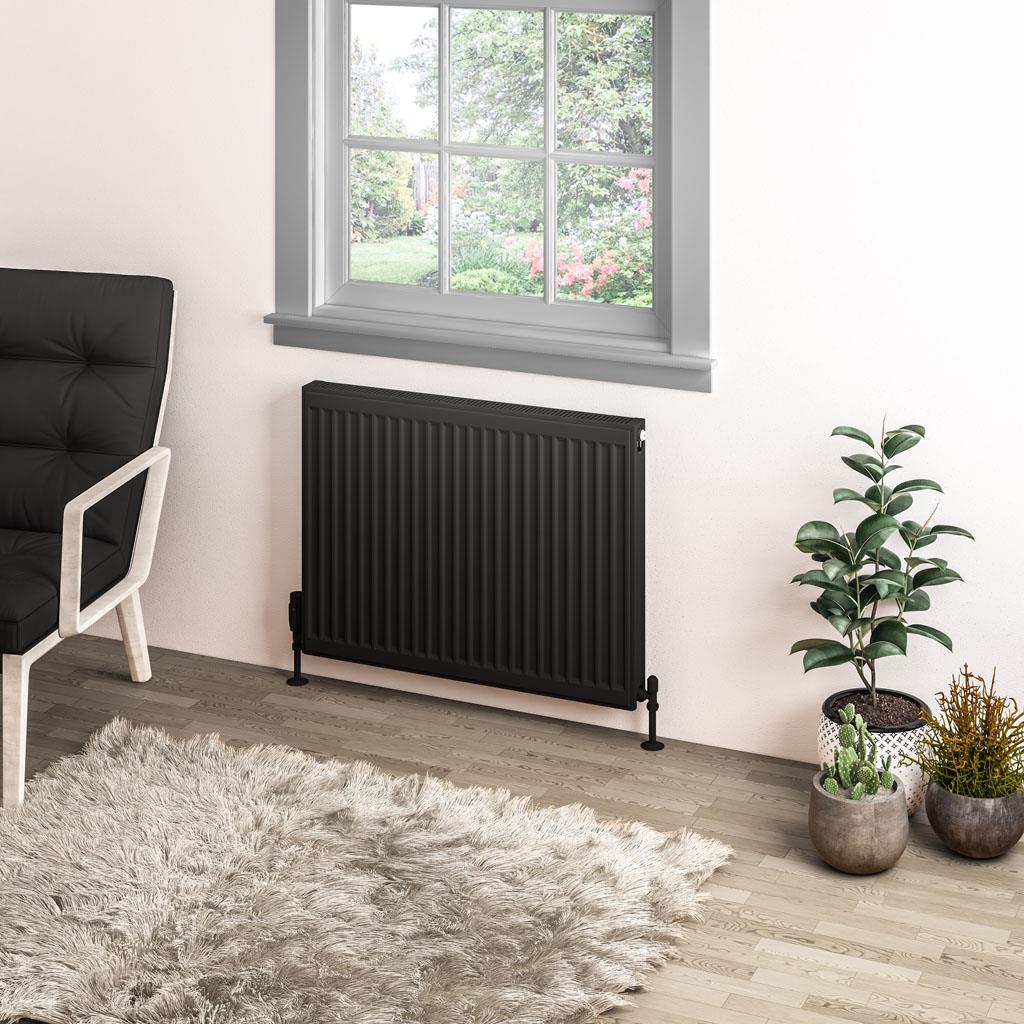 Aquarius Type 11 Compact Panel Radiator In Matt Black