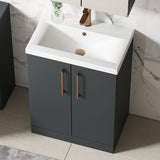 Aquarius Floor Standing Vanity Unit Aquarius Brisbane 600mm 2 Door Floor Standing Vanity Unit with 1 Tap Hole Mid Edge Basin
