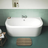 Aquarius Bathrooms Back To Wall Freestanding Bath Aquarius Lunar Curved Back to Wall Bath with Panel  - 1700 x 750mm