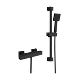 Aquarius RainLux Easy-Fit Square Bar Shower Valve with Shower Kit in Matt Black