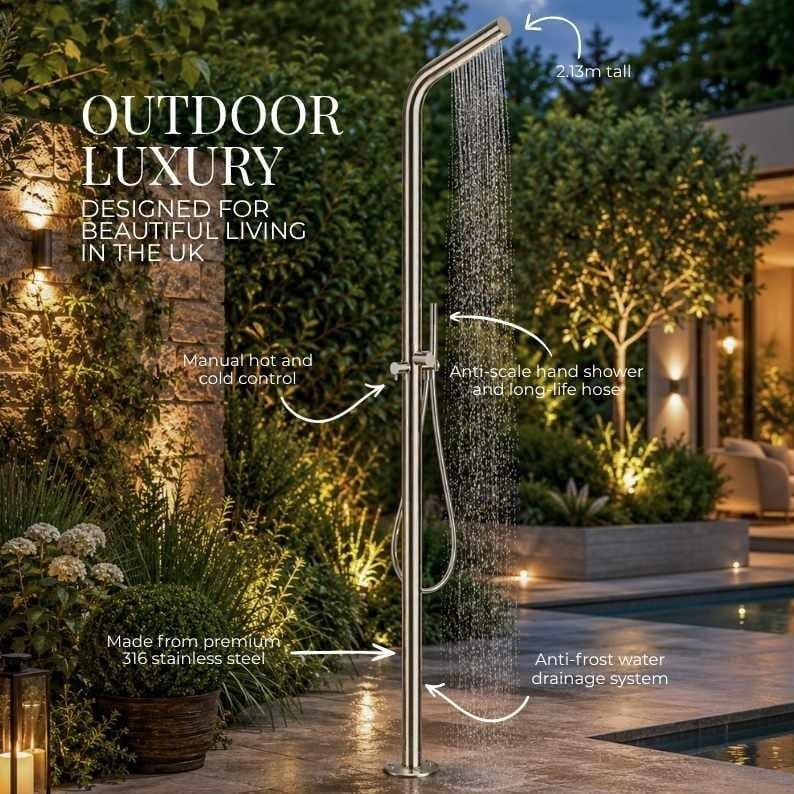 Aquarius Bathrooms Exposed Shower Set Aquarius 316 Stainless Steel Ixora Outdoor Shower with Handset