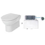 Aquarius Bathrooms Back to Wall Toilet Chrome Aquarius QualEco Back To Wall Rimless Toilet Pack with Concealed Cistern and Soft Close Seat