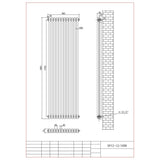 Aquarius Bathrooms Column Radiator Aquarius Foundry Vertical 2 Column Radiator in White