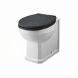 Aquarius Bathrooms Back to Wall Toilet Black Wooden Aquarius Harewood Traditional Back To Wall Toilet with Soft Close Seat