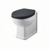 Aquarius Bathrooms Back to Wall Toilet Black Wooden Aquarius Harewood Traditional Back To Wall Toilet with Soft Close Seat