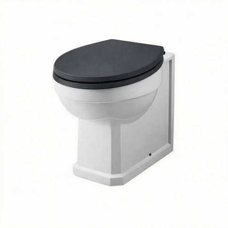 Aquarius Bathrooms Back to Wall Toilet Black Wooden Aquarius Harewood Traditional Back To Wall Toilet with Soft Close Seat