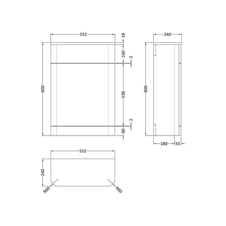 Aquarius WC Back To Wall Unit Aquarius Perth 550mm Back to Wall WC Toilet Unit