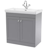 Aquarius Bathrooms Floor Standing Vanity Unit Aquarius Leighton 800mm Floor Standing Two Door Vanity Unit with Basin