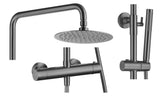 Aquarius Bathrooms Exposed Shower Set Aquarius RainLux Cool Touch Adjustable Round Exposed Shower Valve and Kit