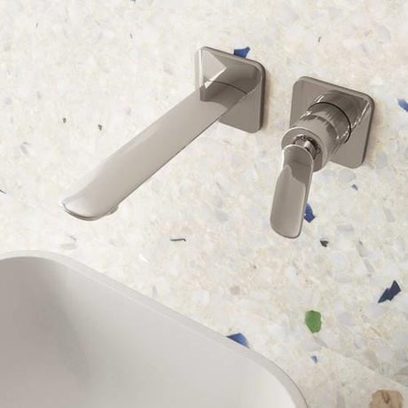 Aquarius Bathrooms Wall Mounted Basin Tap Chrome Aquarius  Huck Wall Mounted 2 Hole Basin Mixer Tap