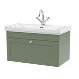Aquarius Bathrooms Wall Mounted Vanity Unit Aquarius Leighton 800mm Wall Mounted One Drawer Vanity Unit with Basin