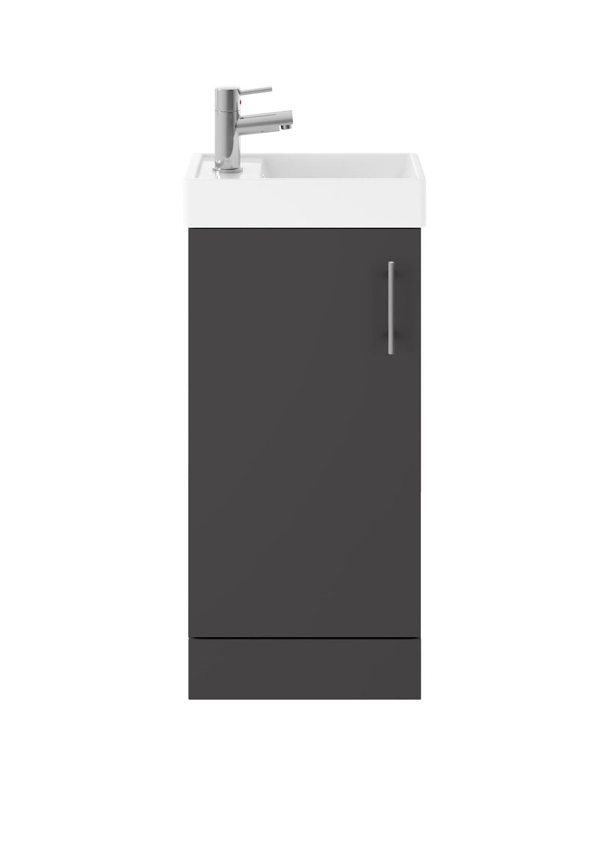 Aquarius Bathrooms Floor Standing Unit Aquarius Byron 400mm Floor Standing 1 Door Cloakroom Vanity Unit with 1 Tap Hole Basin