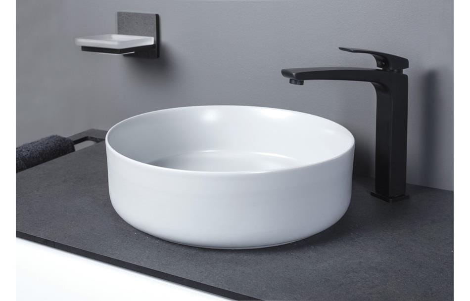 Aquarius Bathrooms Countertop Basin Aquarius V-Series 2 Round 0TH Vessel Wash Bowl 355mm Matt White AQVS0040