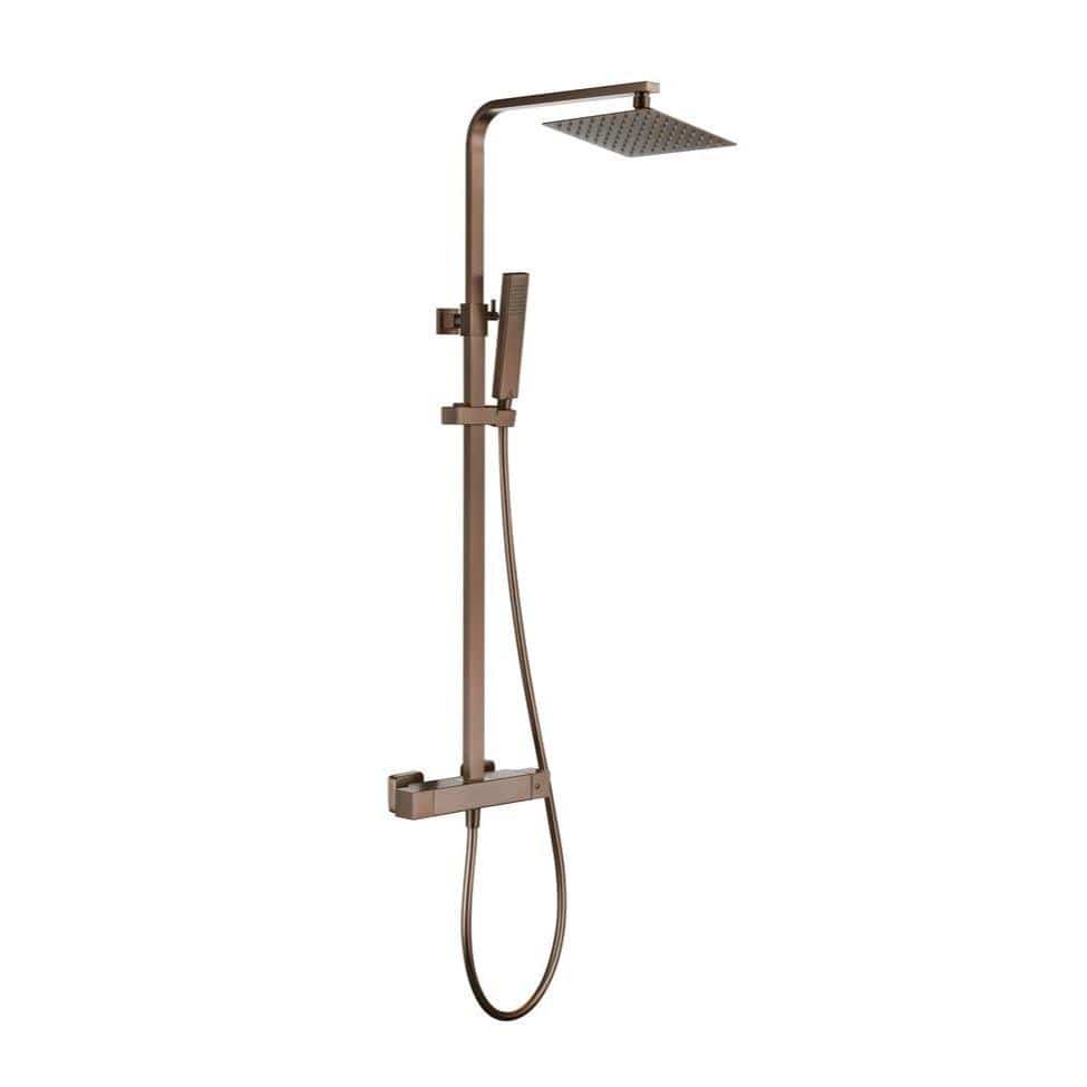 Aquarius Bathrooms Exposed Shower Set Aquarius RainLux Cool Touch Adjustable Square Exposed Shower Valve and Kit