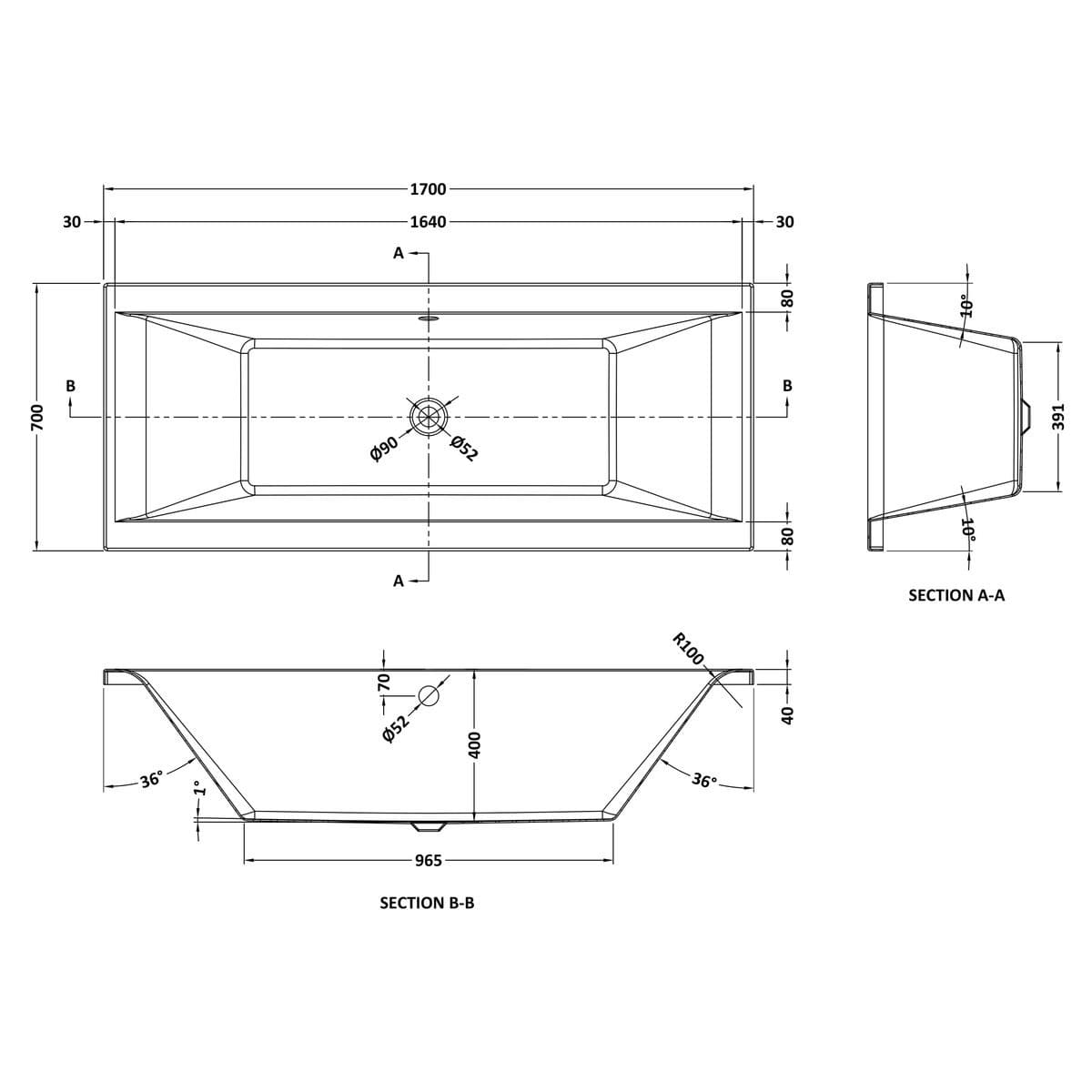 Aquarius Bathrooms Double Ended Bath Aquarius Leven Square Double Ended Bath With Legs Set