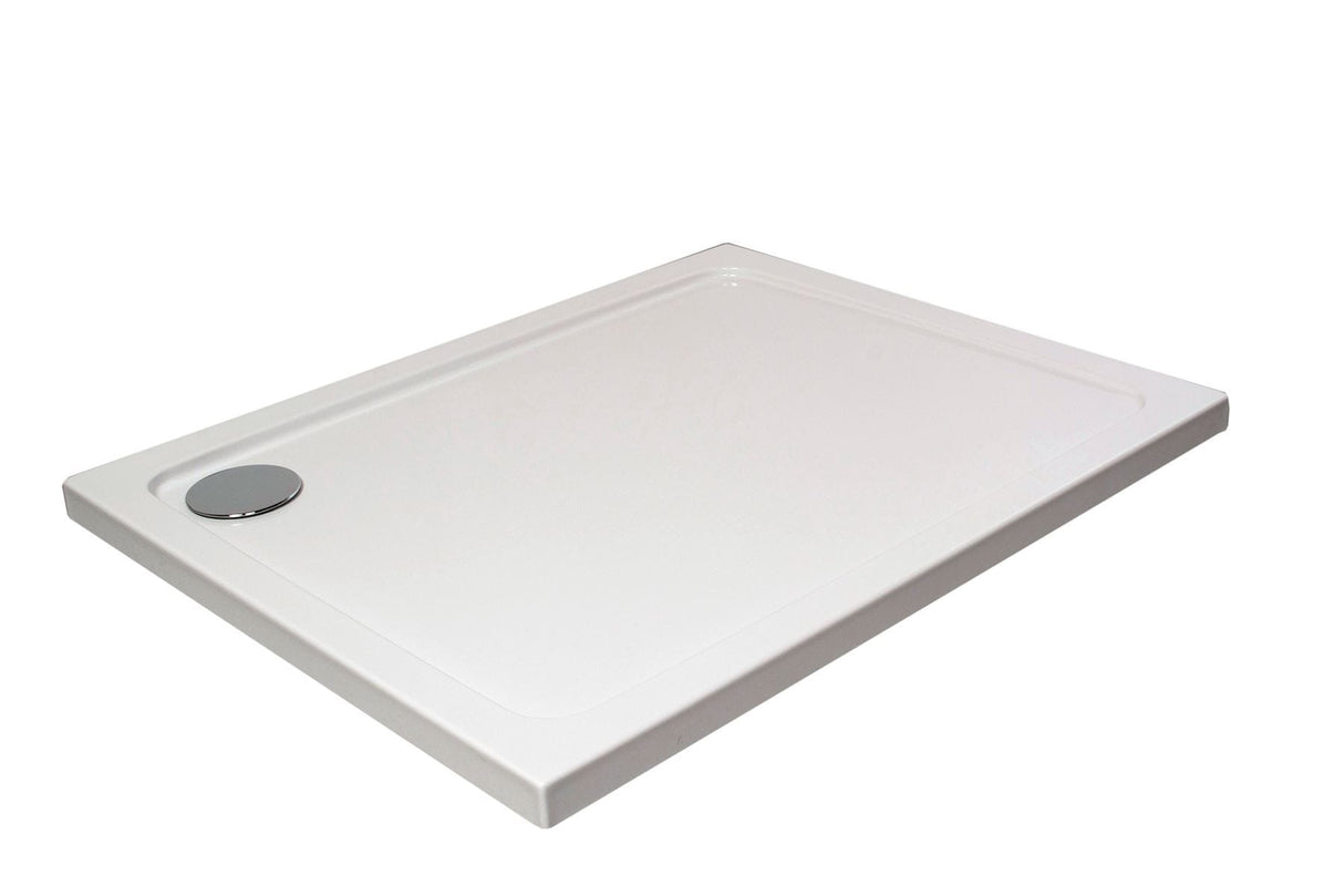 Aquarius Urbano Rectangular 45mm Stone Resin Shower Tray in White
