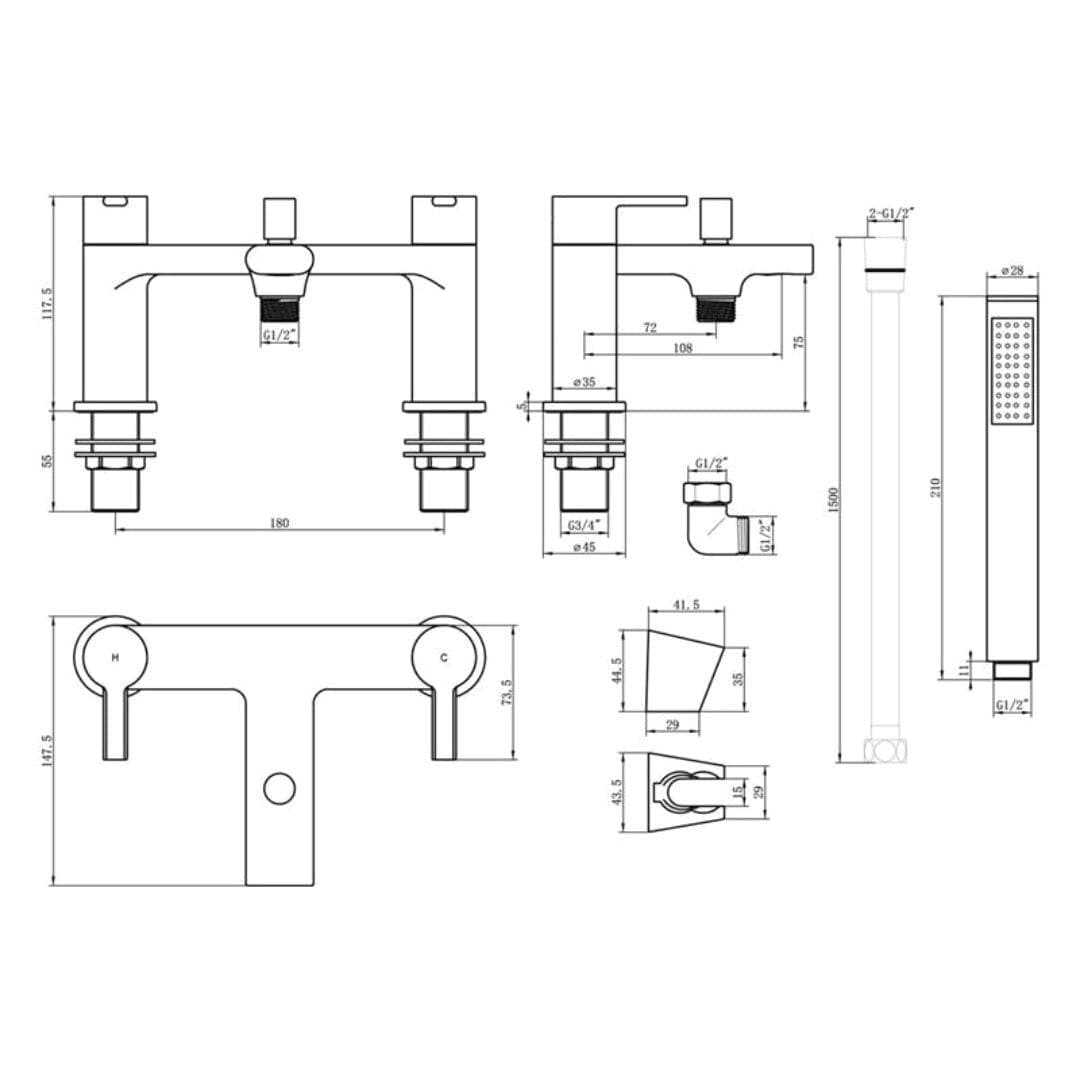 Aquarius Bathrooms Bath Shower Mixer Aquarius Evolution Bath Shower Mixer Tap with Shower Kit