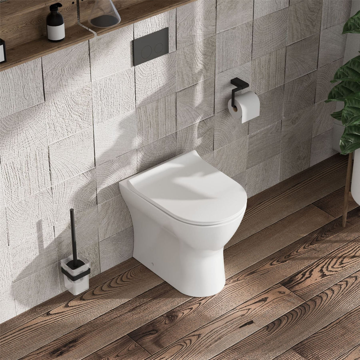 Aquarius Bathrooms Back To Wall Toilet Aquarius Vista Rimless Back to Wall Toilet with Soft Close Seat