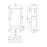 Aquarius Bathrooms Floor Standing Unit Aquarius Byron 400mm Floor Standing 1 Door Cloakroom Vanity Unit with 1 Tap Hole Basin
