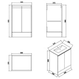 Aquarius Bathrooms Vanity Unit Aquarius Halite Waterproof White Vanity Unit and 1TH Basin